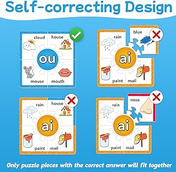 Amazon.com: Torlam Phonics Puzzle Cards Level 1-4, Learn to Read